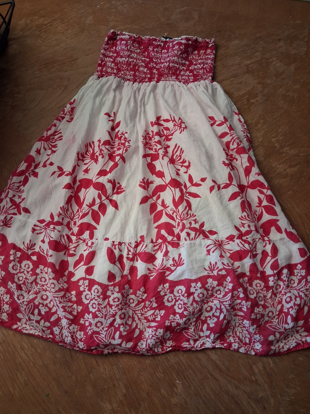 Raviya Fuchsia and White Floral Smocked Top